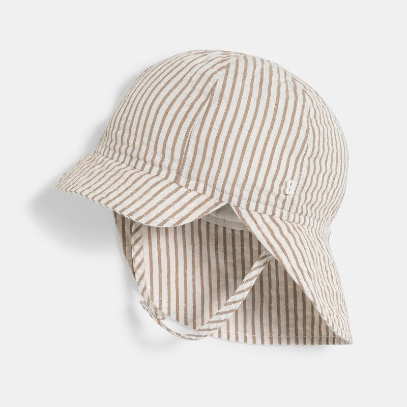 Casquette à large bords rayée beige bébé garçon Beige