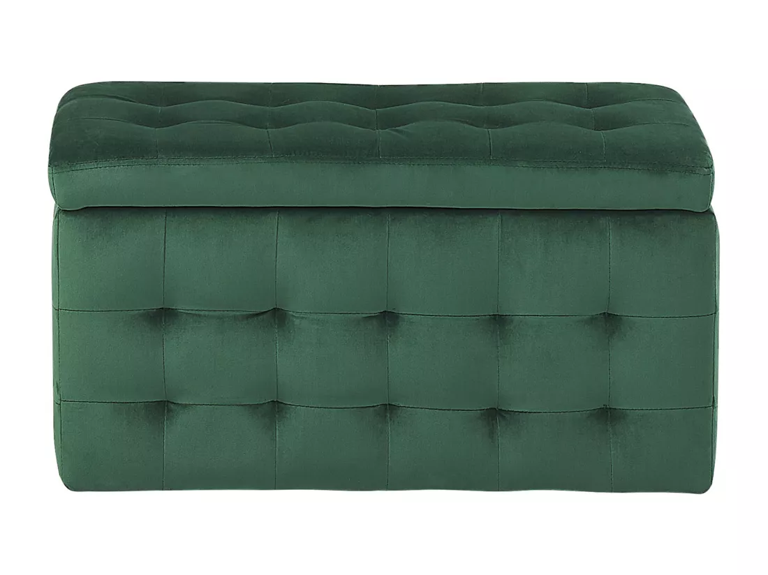 Pouf de rangement MICHIGAN Velours 72 cm 42 cm Vert foncé