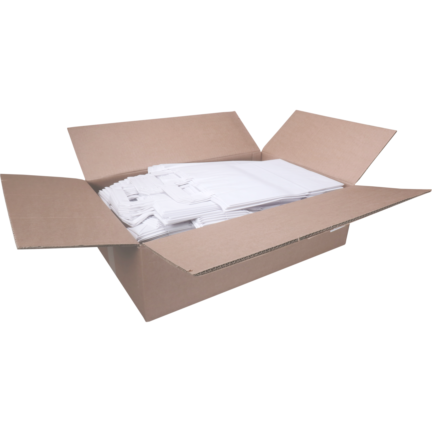 Tas, Papier, platte handgreep, 26x 12x35cm, draagtas, wit