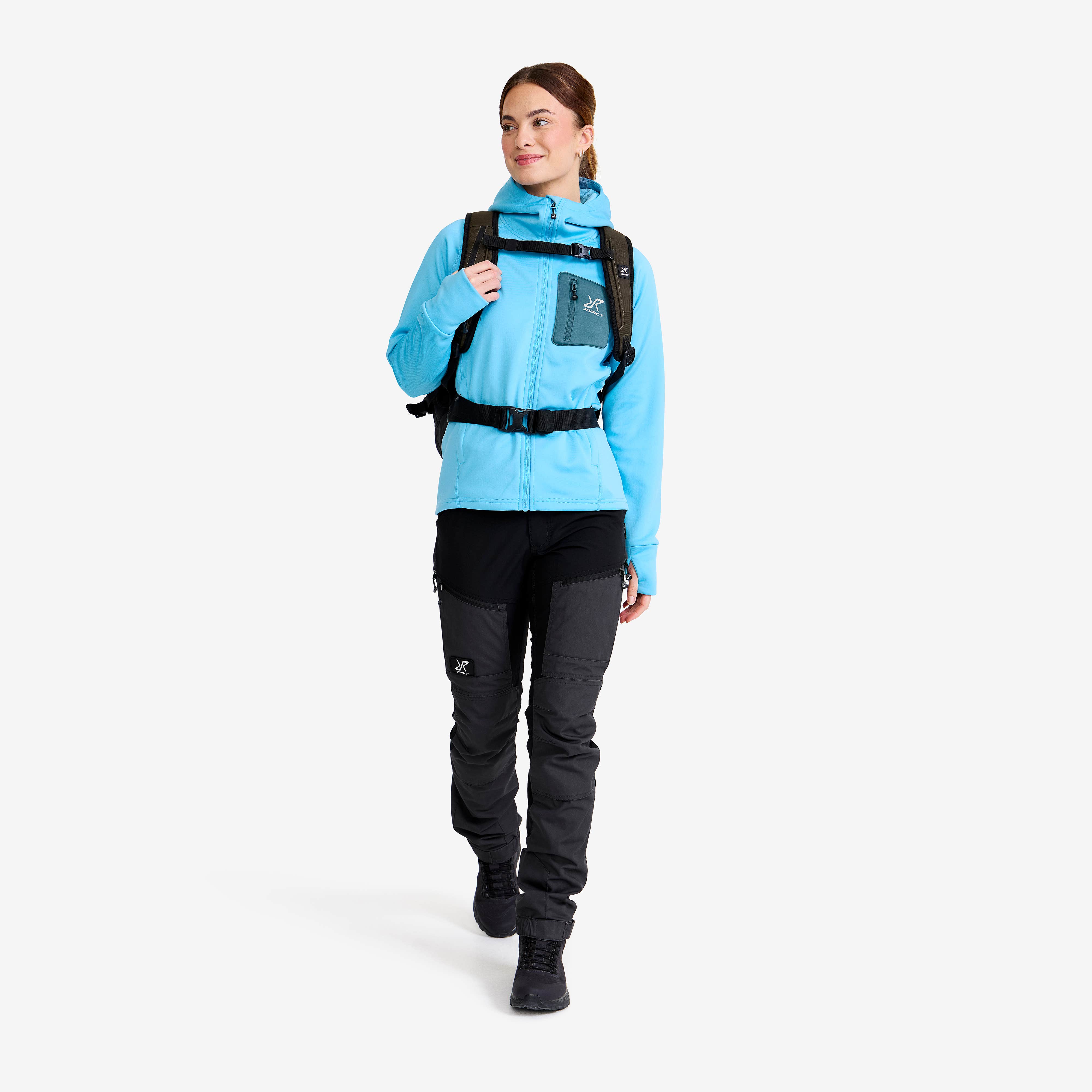 Evolution Stretch Fleece Hoodie Dame Alaskan Blue