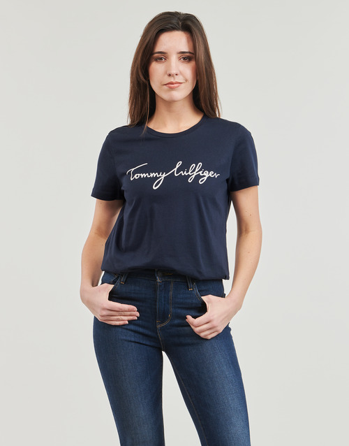 Tommy Hilfiger - HERITAGE CREW NECK GRAPHIC TEE - Marine