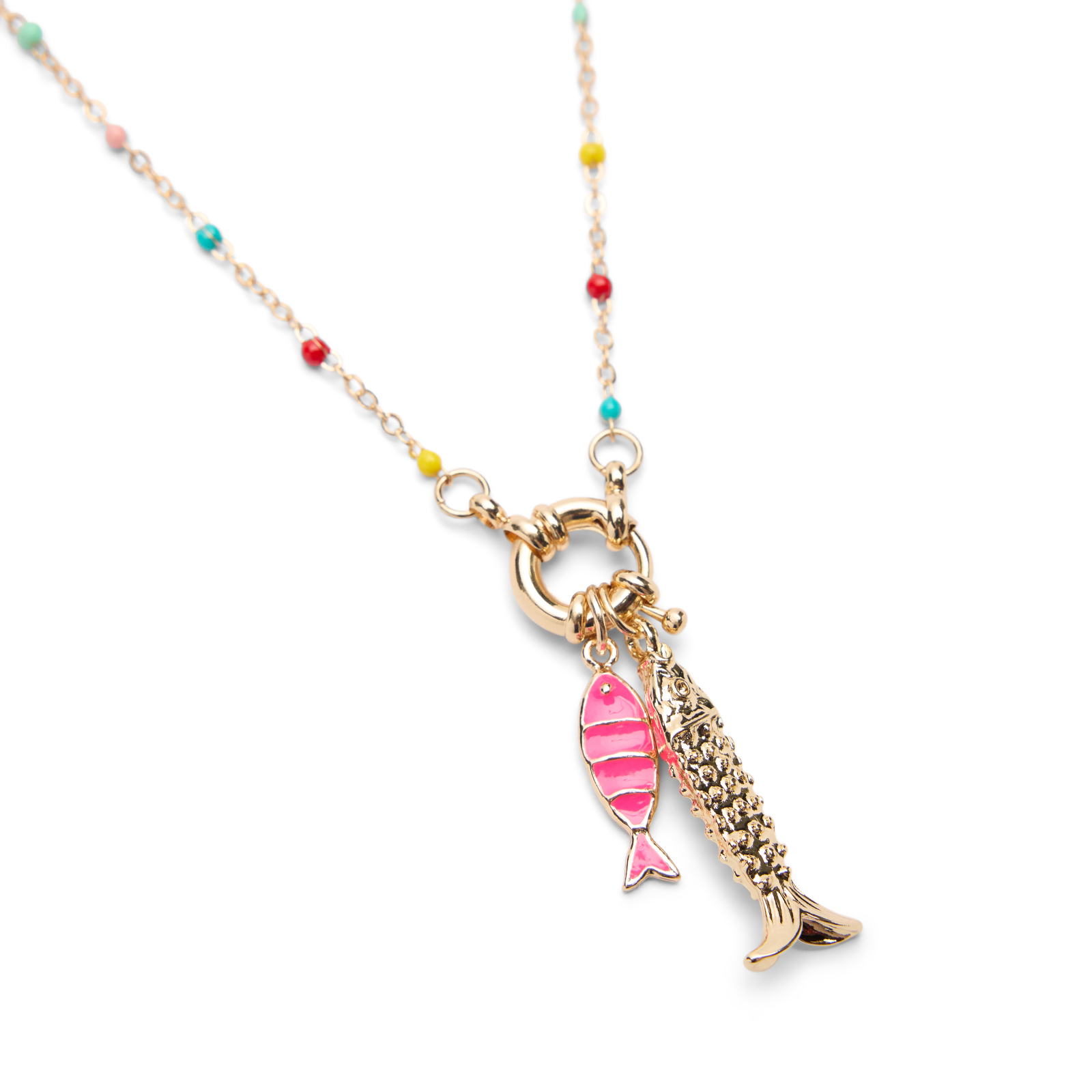 Multicolor gevlochten ketting met zeevisjes
