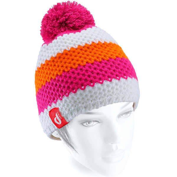 Bonnet LE DRAPO BONNET RAYE BLANC/ROSE/ORANGE