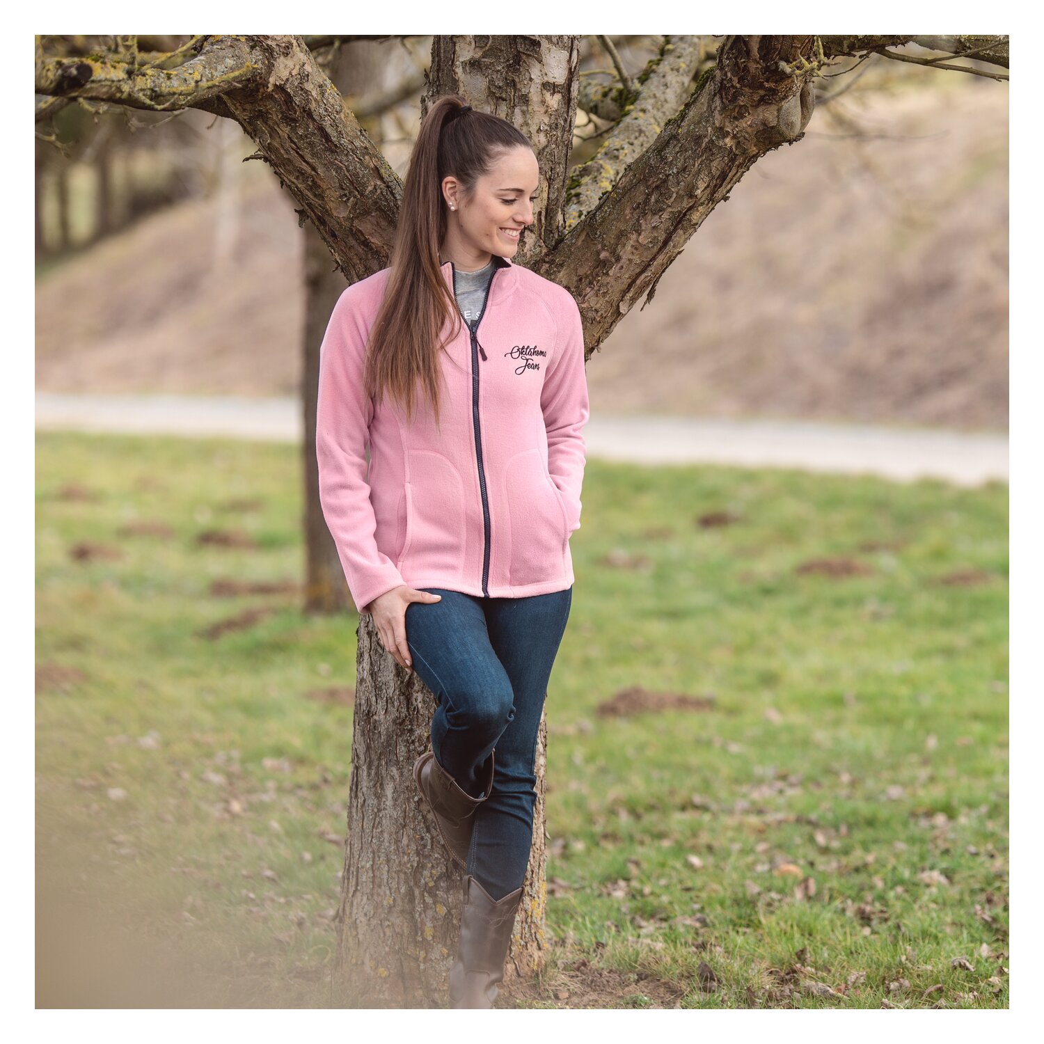OKLAHOMA Jeans Fleecejacke  - pink nectar