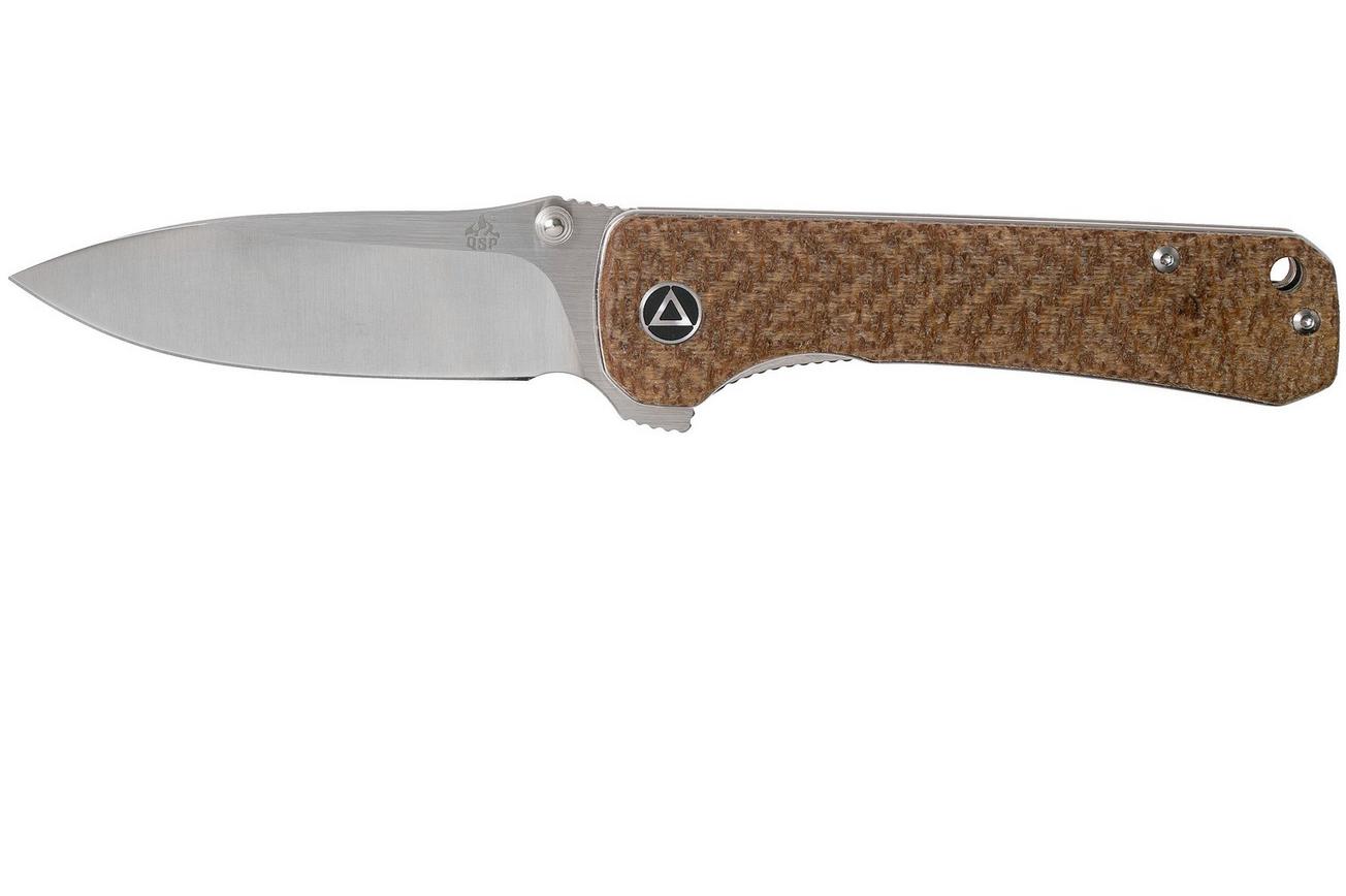 QSP Knife Hawk QS131-G Brown Micarta zakmes