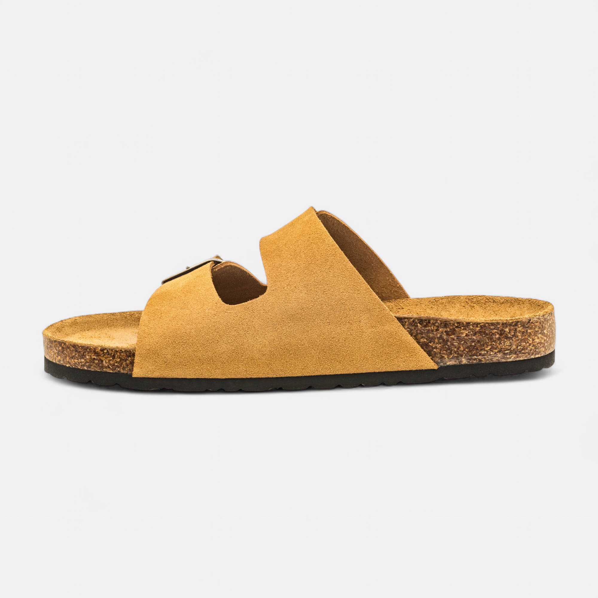 Mules semelle liège Homme en cuir beige