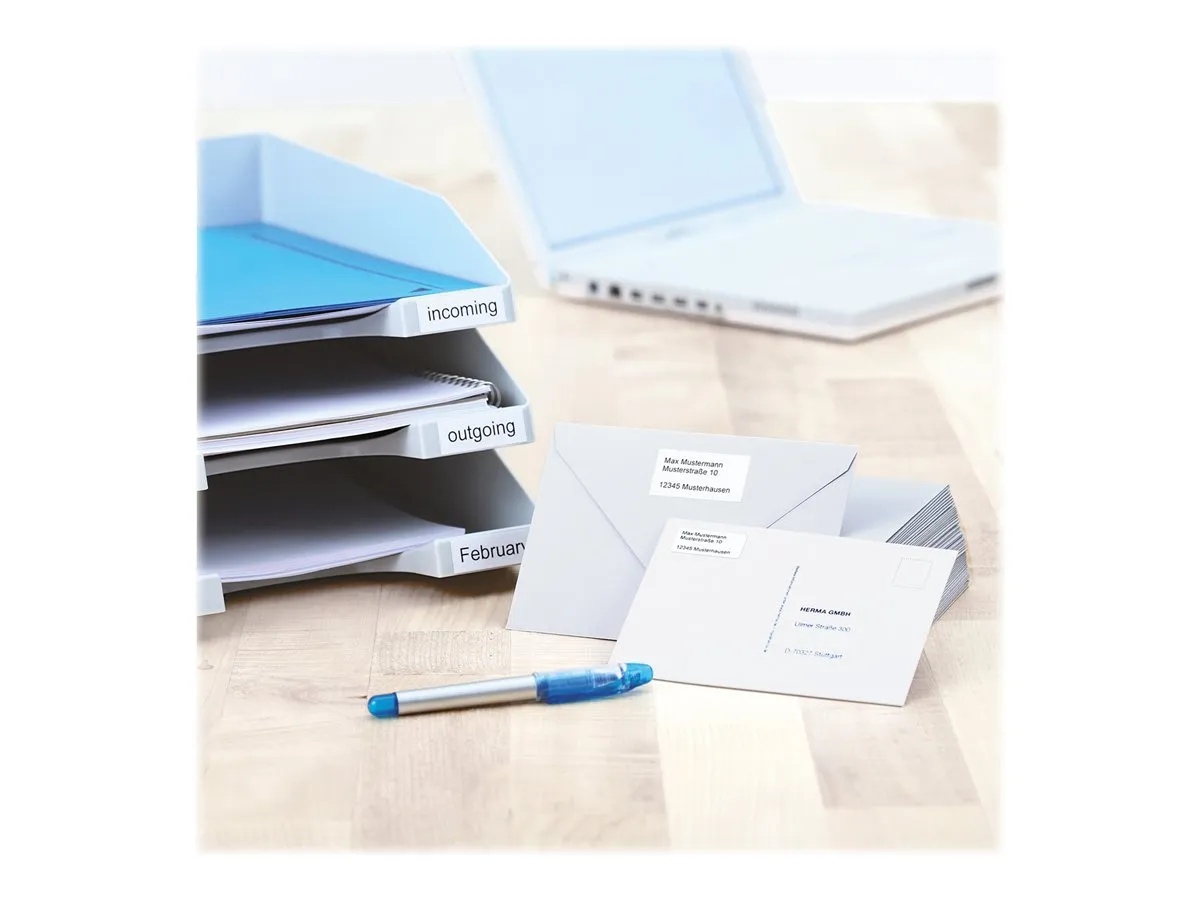 HERMA Premium - Papir - mat - permanent selvklæbende - hvid - 48.3 x 33.8 mm 800 etikette(r) (25 ark x 32) laminerede etiketter