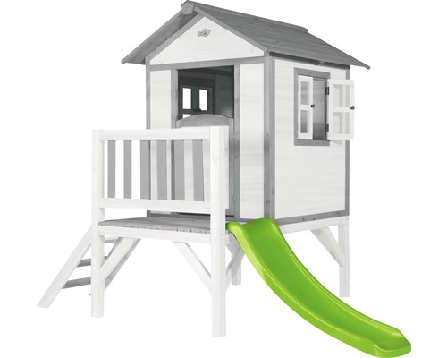 Sunny Lodge XL houten speelhuis, grijs en wit