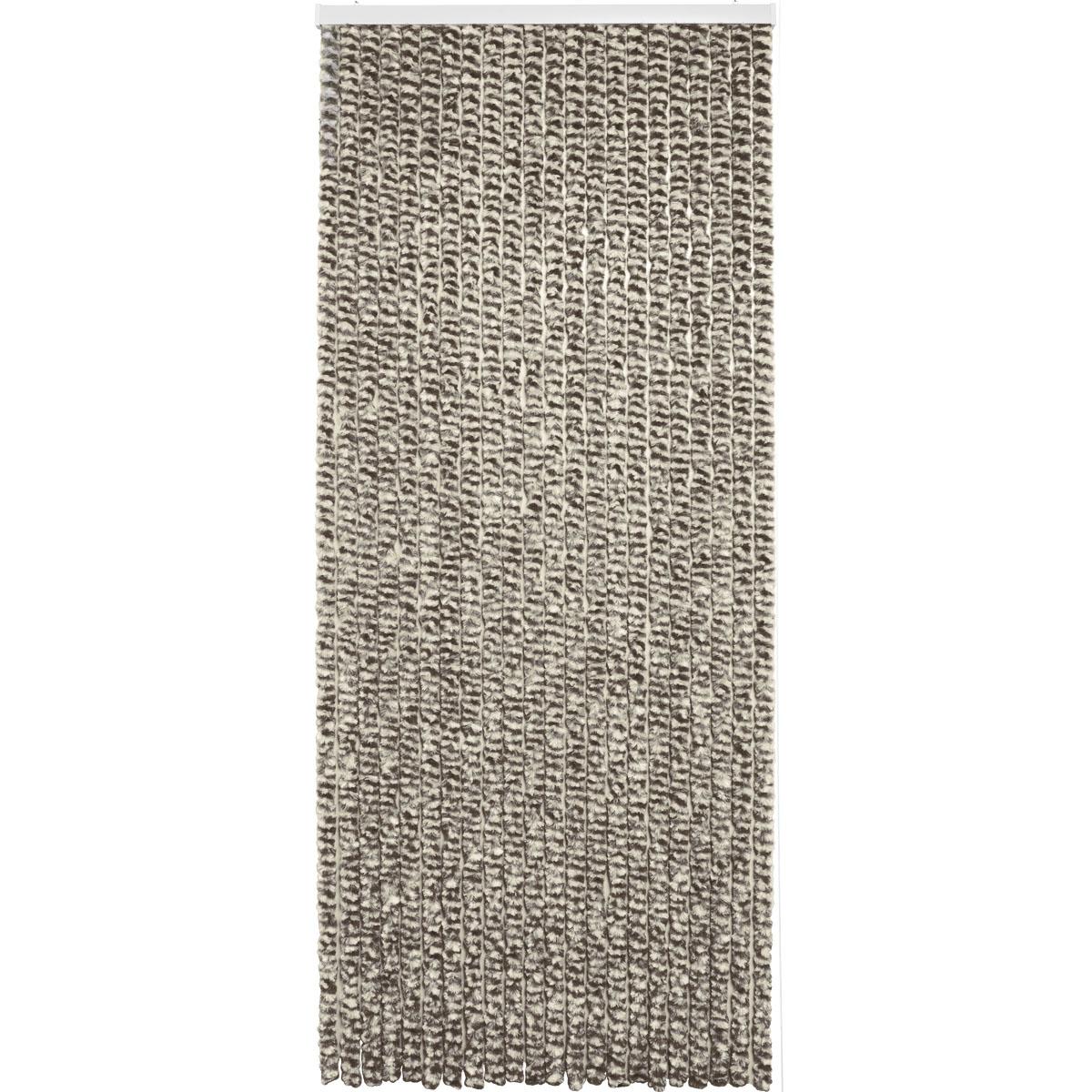 RIDEAU PORTE CHENILLE 90X210CM TAUPE BEIGE