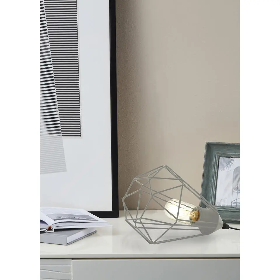 EGLO Tarbes tafellamp - E27 - Ø 17,5 cm - Grijs