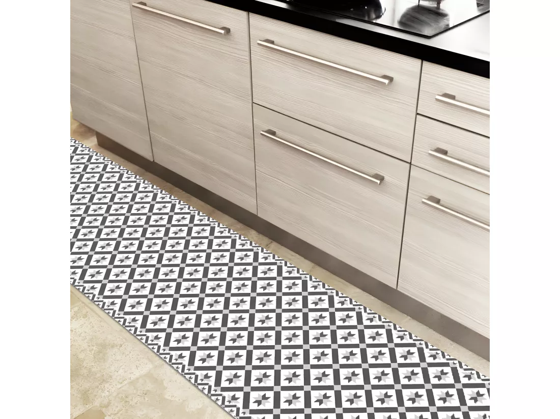 Tapis Vinyle Médium l 50xL120cm - Carreaux de ciment Louise - Vinyle
