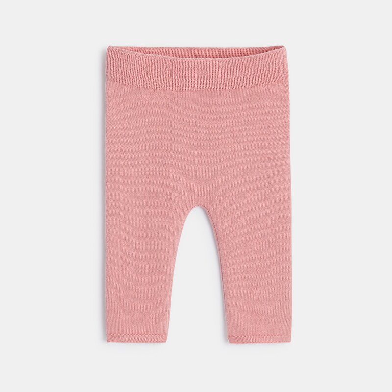 Ensemble gilet et pantalon maille tricot rose bébé fille Rose