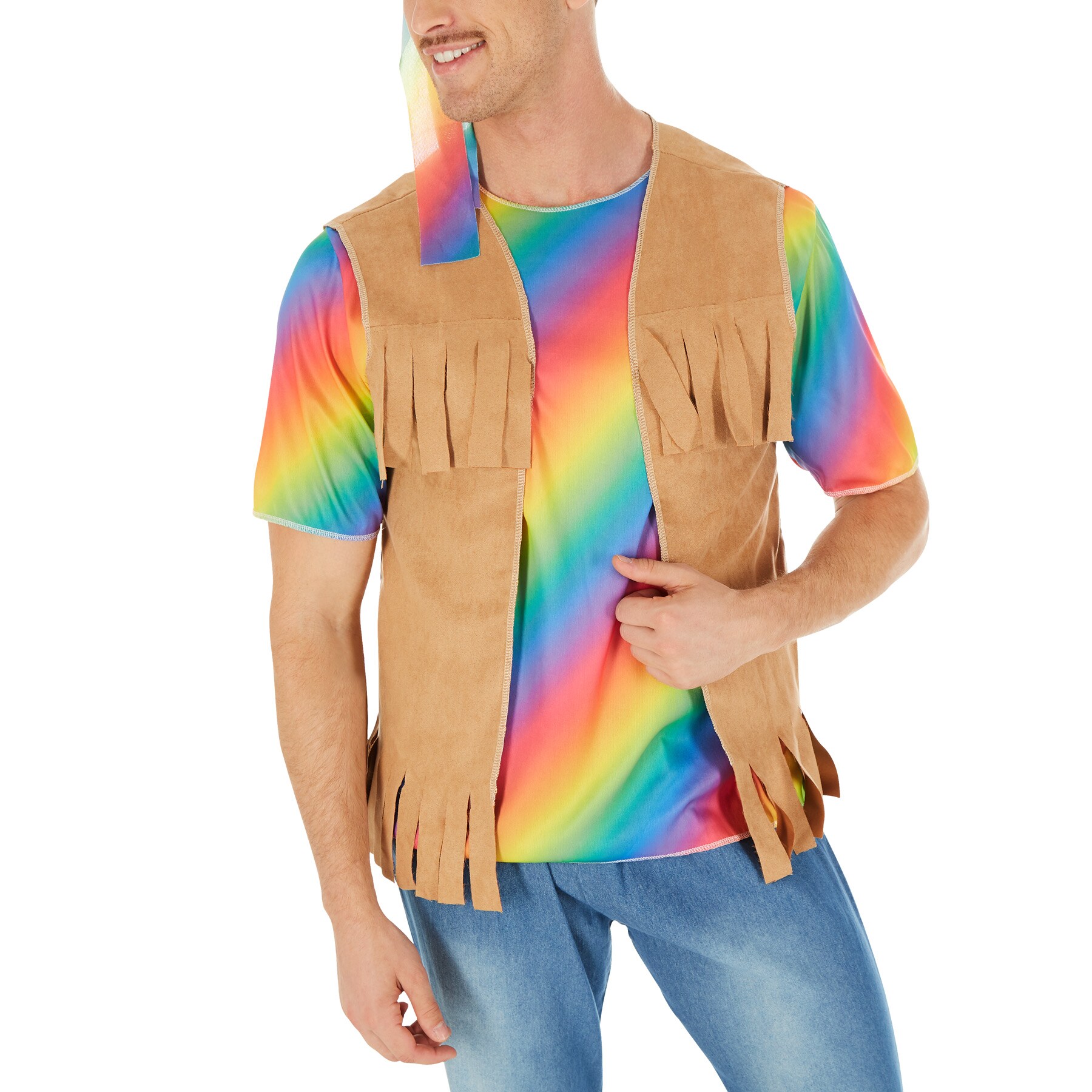 tectake® Herrenkostüm Hippie Peace