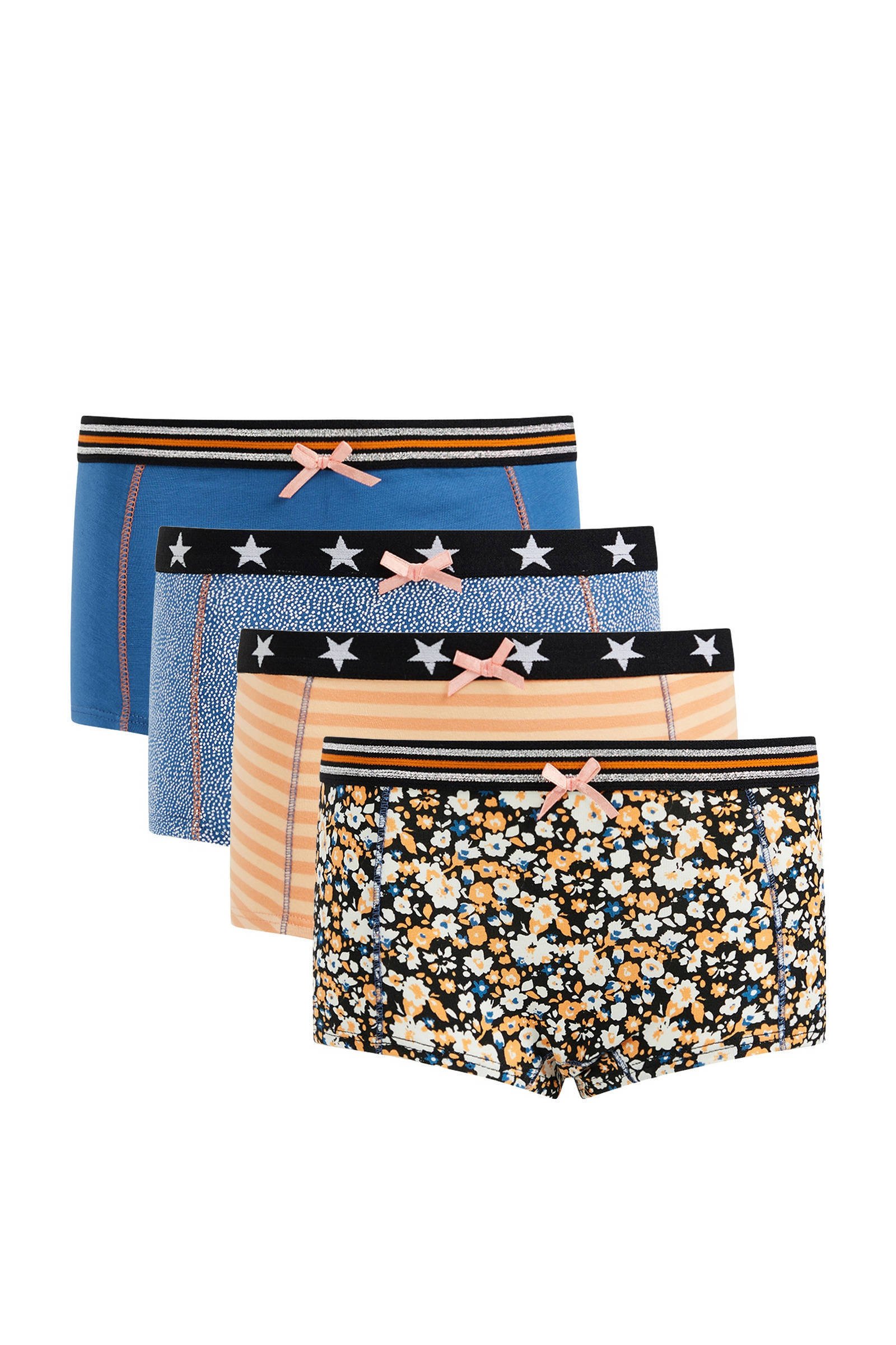 WE Fashion hipster - set van 4 oranje/blauw