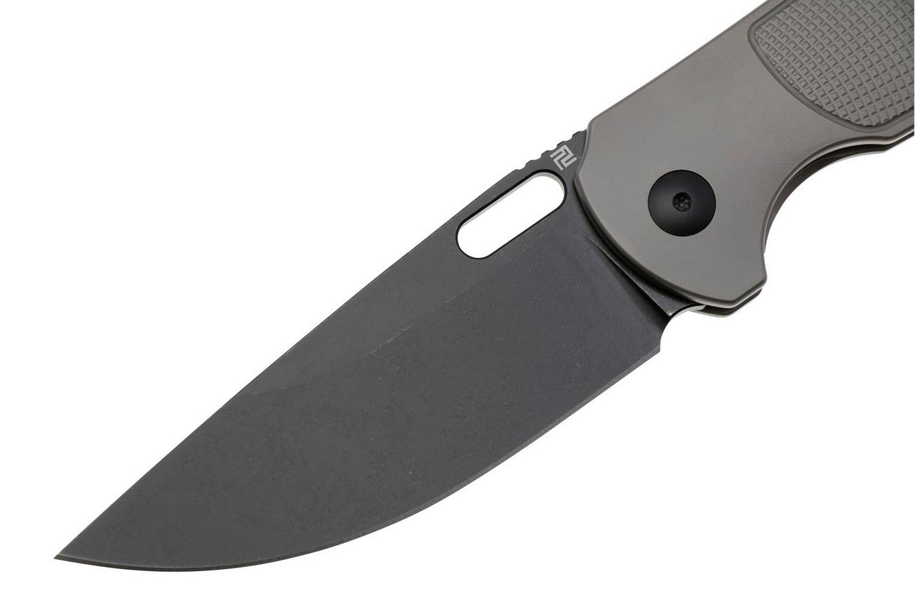 Artisan Cutlery Satyr 1852G-BBO, Blackwashed S90V, Bronze Titanium zakmes