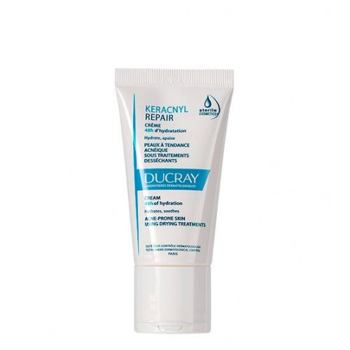 Ducray Creme Keracnyl Repair, hidranutritivo compensador da secura cutânea provocada por tratamentos antiacneicos 50 ml