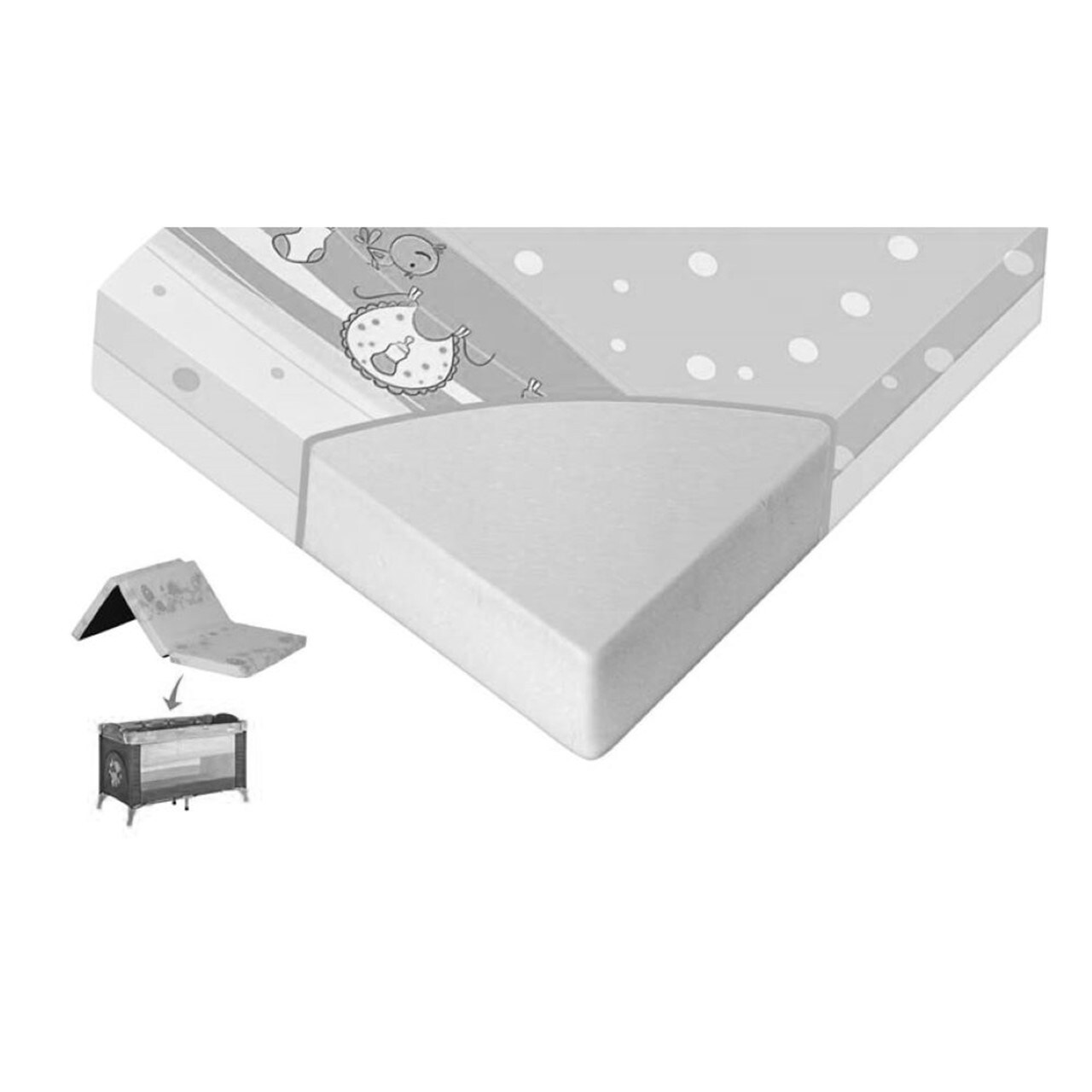 Lorelli Babymatratze Classic faltbar 120 x 60 x 5 cm Bezug waschbar Schaumstoff beige