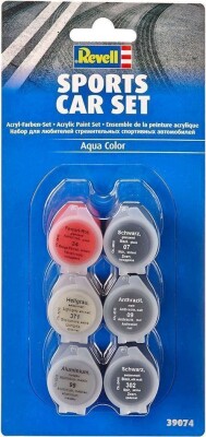 Revell - Aqua Color Maling Sæt - Sports Car - 6X5 ML - 39074