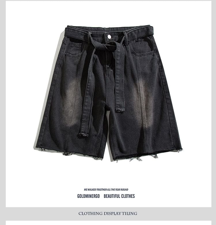 Yelmenor - Mid Rise Washed Denim Shorts