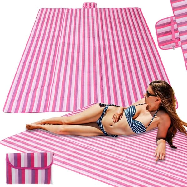 Strandmatte strandpiknikteppe 200x200cm rosa