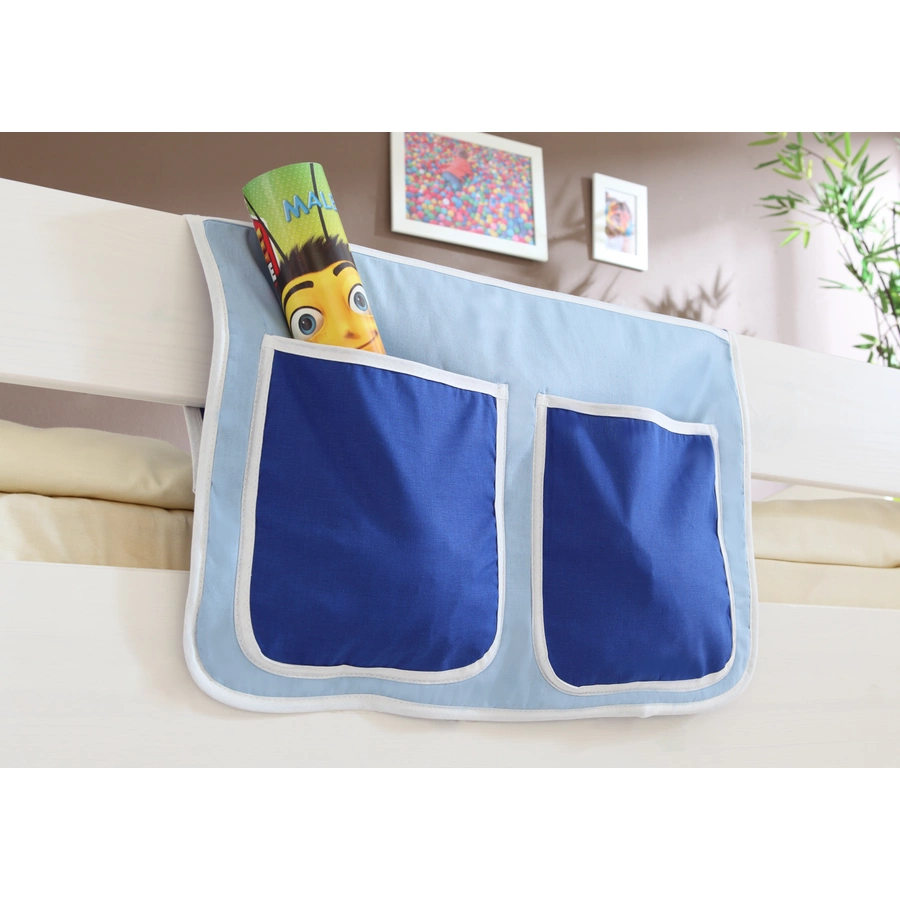 TICAA Kinder Bett-Tasche für Hochbett und Etagenbett Hellblau-Dunkelblau