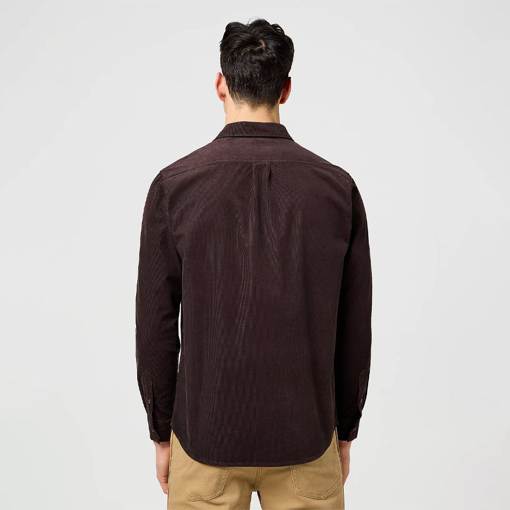 Wrangler mens Regular 1 Pocket Corduroy Shirt Mole