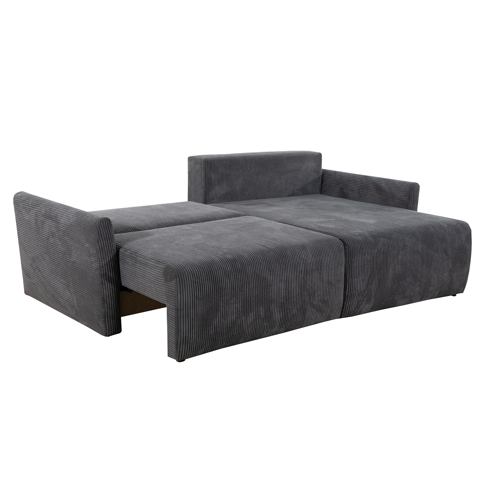 Ecksofa - braungrau - Liegefunktion und Bettkasten