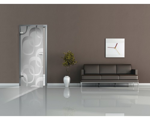 Pertura glasdeur Runa Vierkant 83,4 x 197,2 x 0,8 cm DIN rechts voor Studio fitting