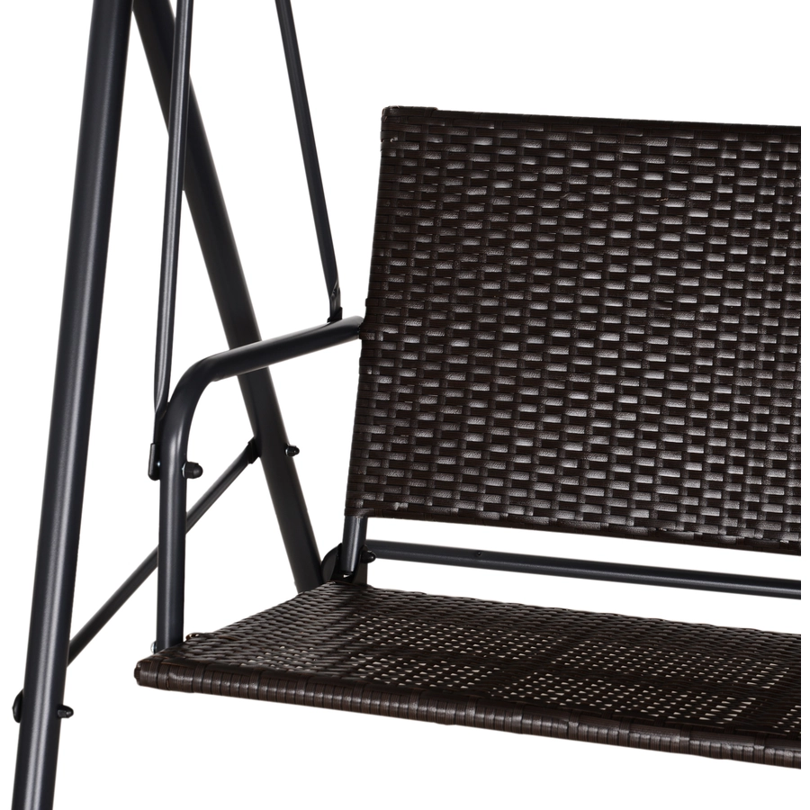Outsunny Hollywoodschaukel in Rattan-Optik schwarzgrau