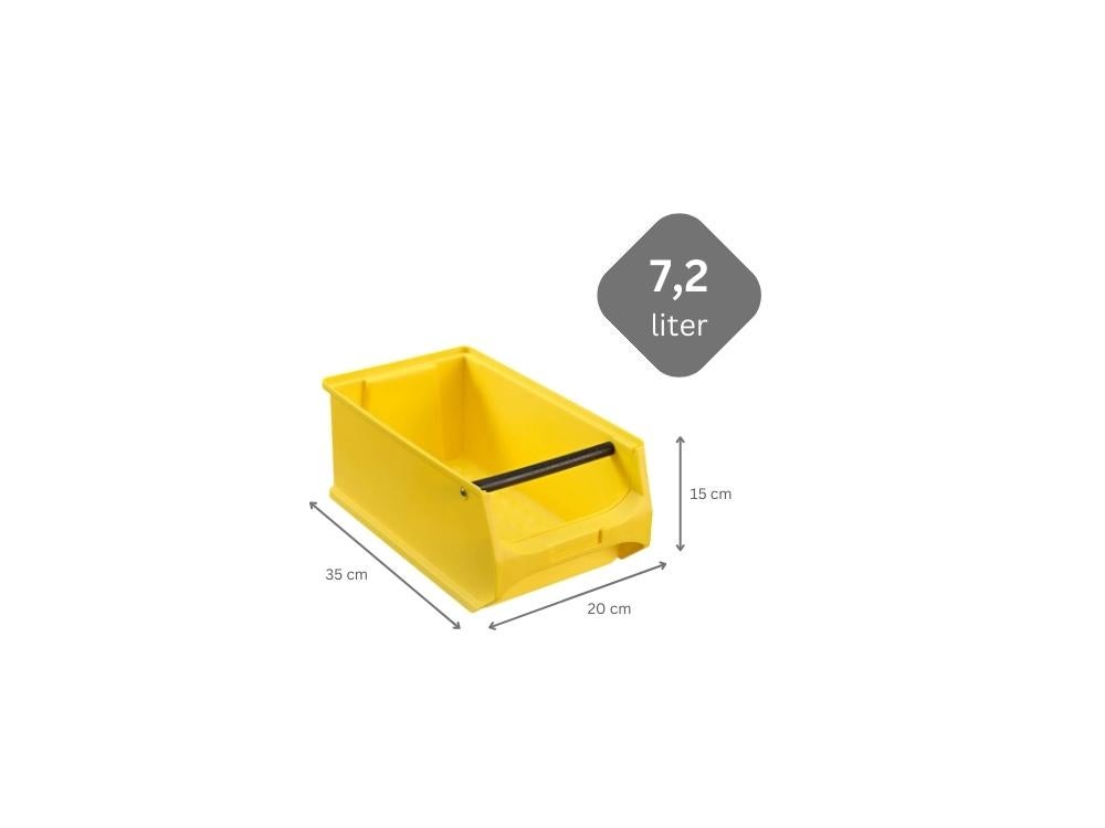 PROREGAL Value Pack 5x Gele Opbergdoos 4.1 met Handvat HxBxD 15 x 20 x 35 cm 7.2 Liter Opbergcontainer