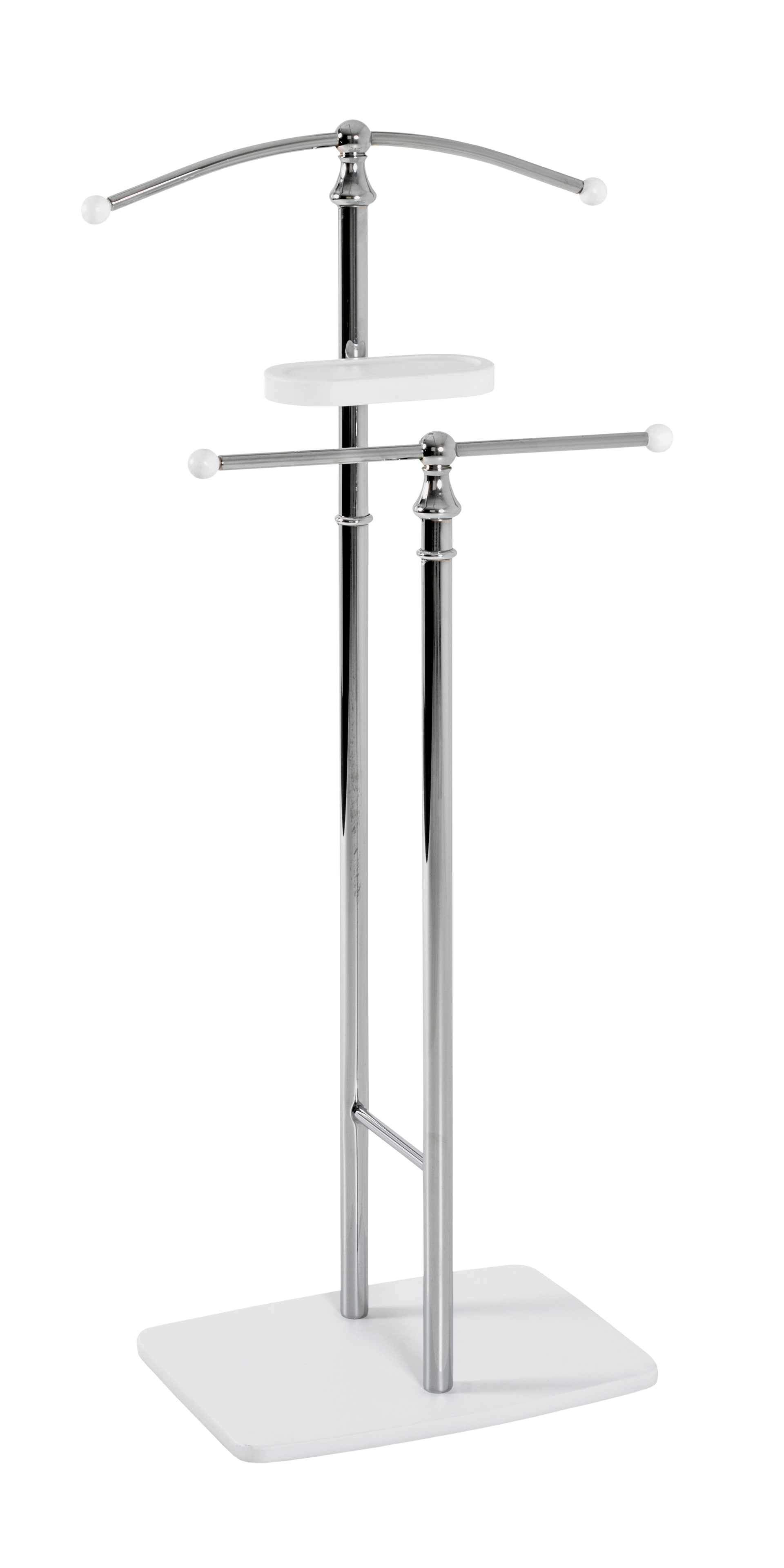 Herrendiener 47 x 109 cm chromfarbig/weiß