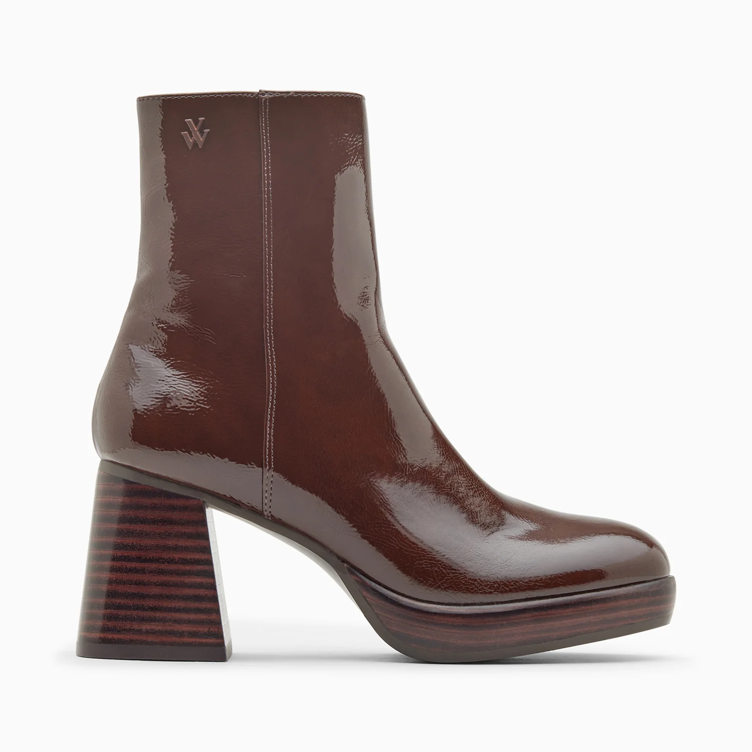 Bottines-Bottines Marina marron à plateforme et talon bois