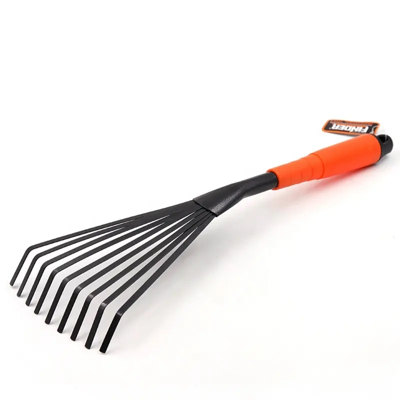 (5-tlg. Set) Metall Garten Werkzeug Gartengeräte Kit mit Schaufel / Rechen / Hacke - Schwarz / Orange