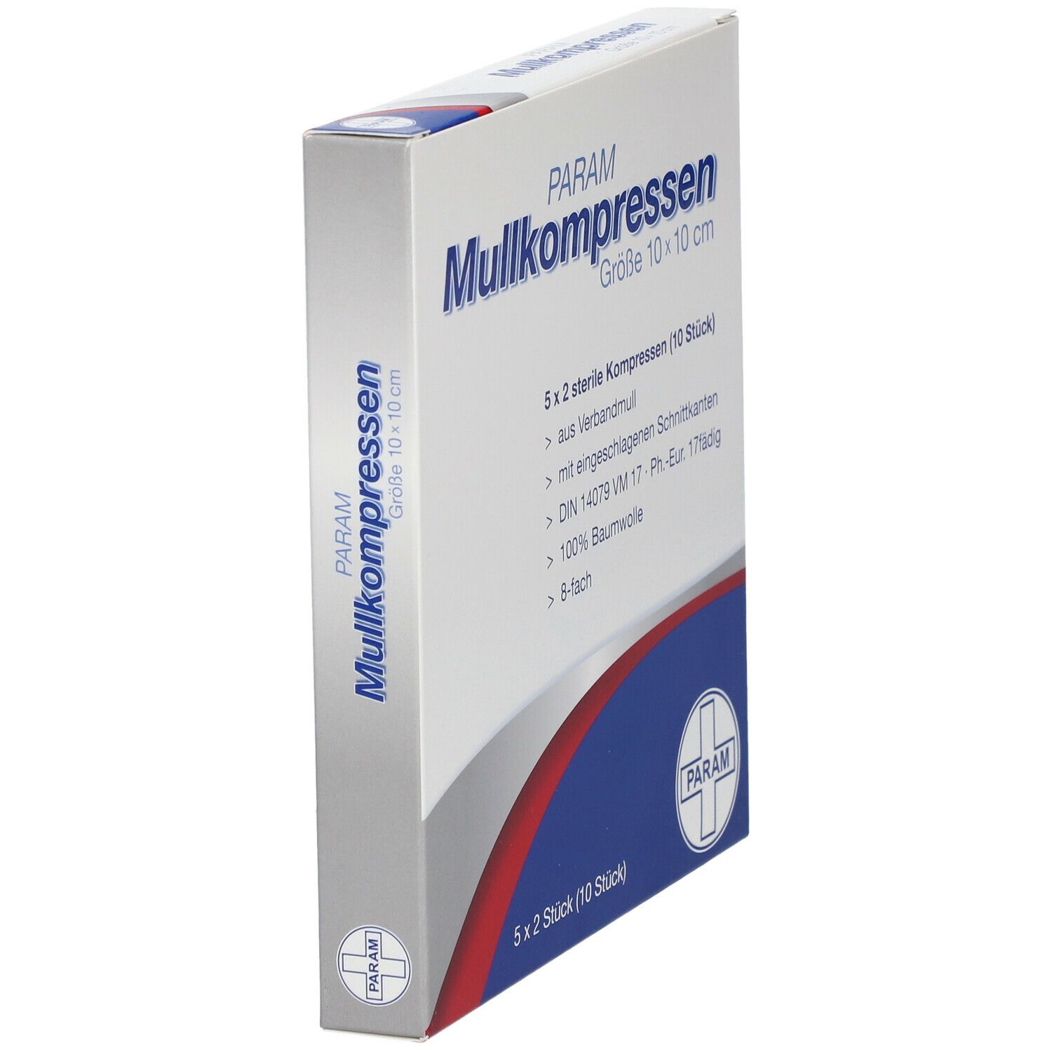 PARAM Mullkompressen 10 cm x 10 cm steril 8-fach