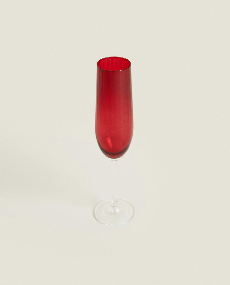 Taça de flauta de cristal colorida de Natal