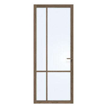 Arne & Bodil binnendeur ABE103 blank glas - donker eiken houtlook afwerking