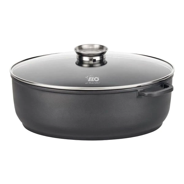 Faitout ovale en fonte d'aluminium avec couvercle 38 x 25 cm Alucast E