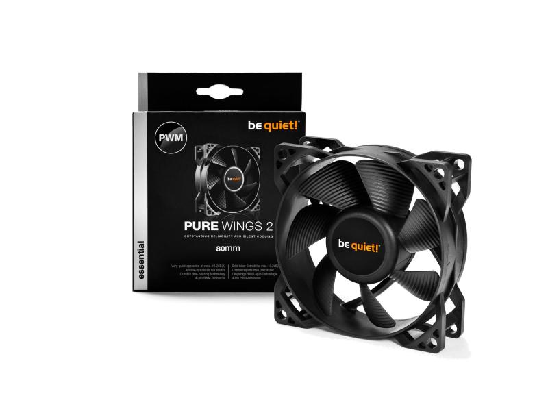 be quiet! PC-Lüfter Pure Wings 2 80 mm PWM 80-mm-Gehäuselüfter mit langlebigem Rifle-Lager