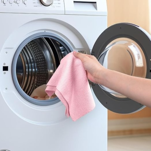 (1 Rolle à 20 Tücher) Mikrofaser Reinigungstücher Wiederverwendbare Küchen Lappen Abreissbare Putztücher - Rosa