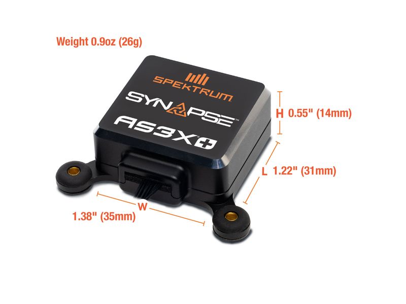 Spektrum Empfänger AR20410T PowerSafe mit Synapse AS3X  20- Akkuweiche mit 20-Kanal DSMX Empfänger und AS3X  Gyro