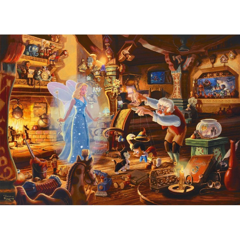 Puzzle 1000 pièces Disney : Gepetto, Pinocchio et la Fée