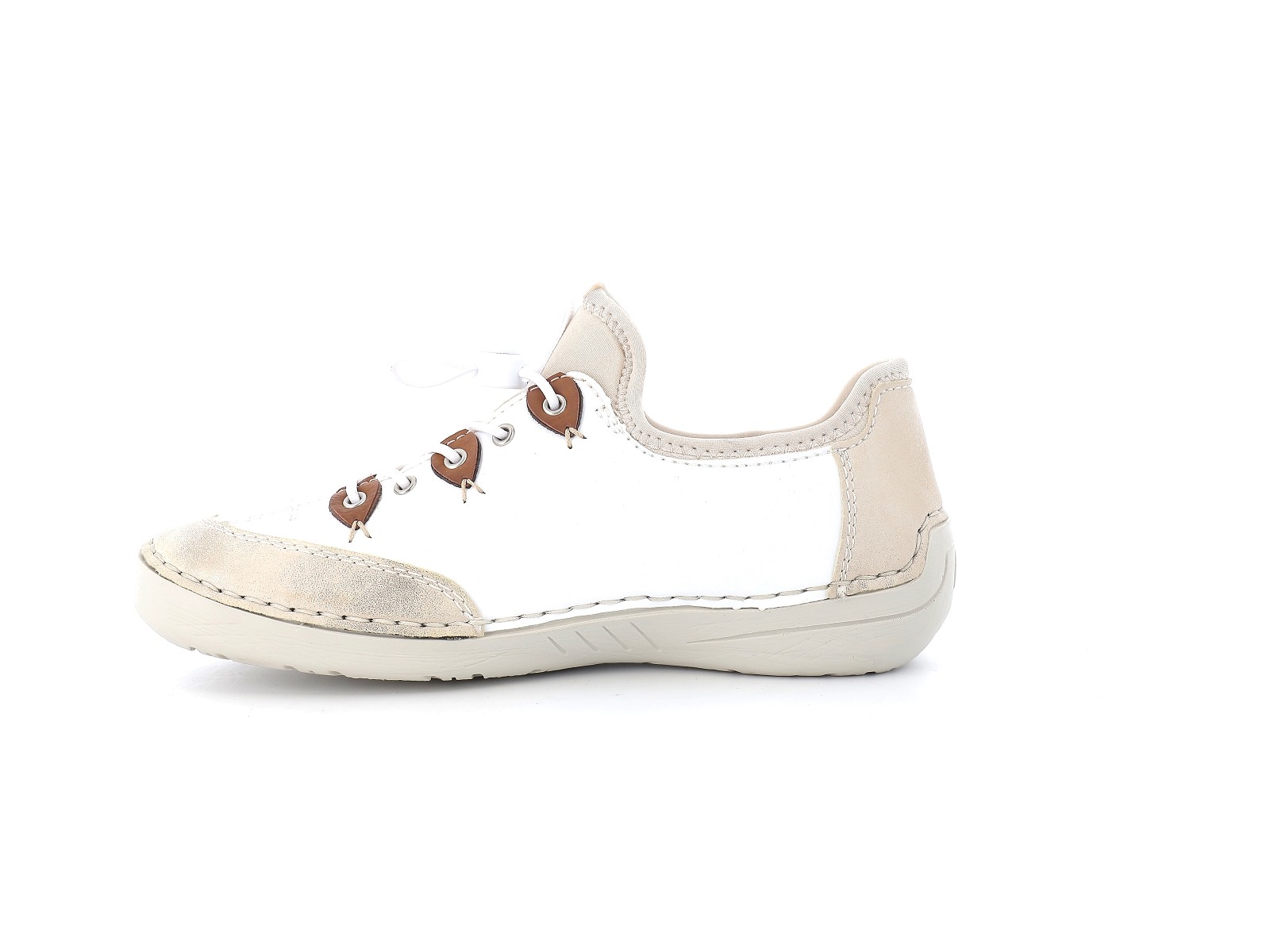 Rieker-52572 Synthétique Blanc Beige