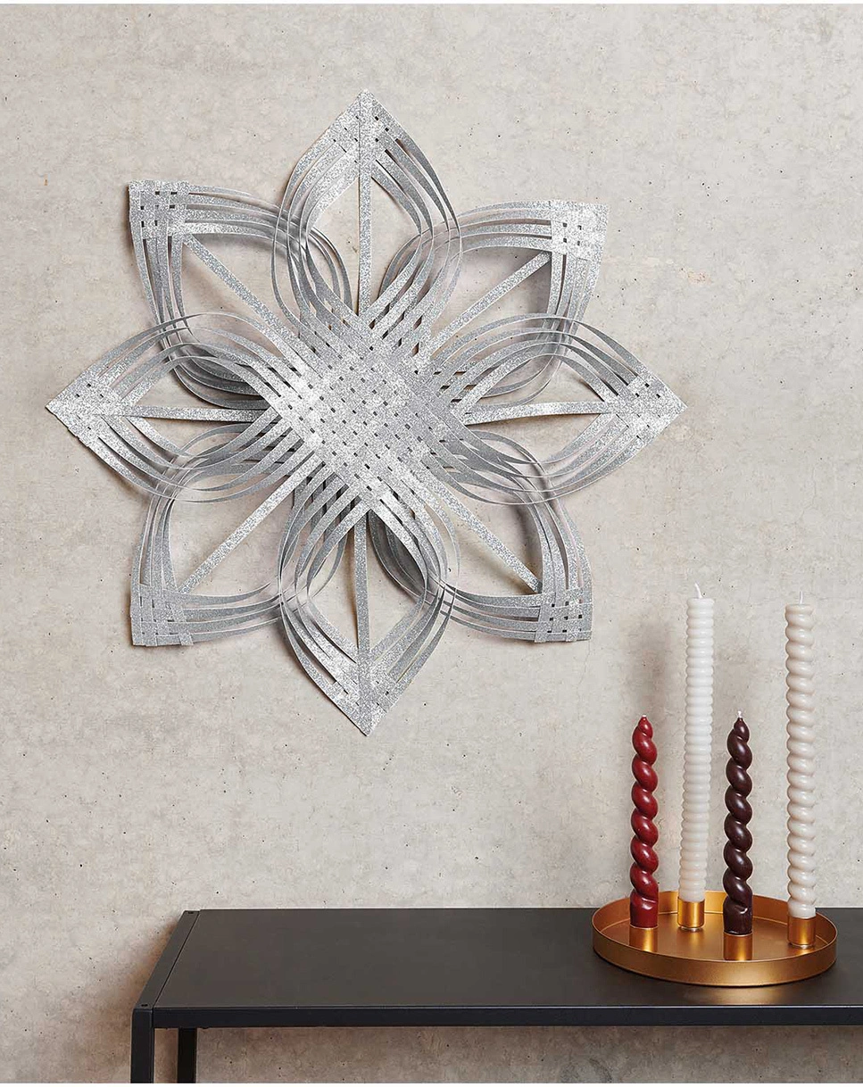 Papierbastelset WEBSTERN GLITTER L (60cm) in silver