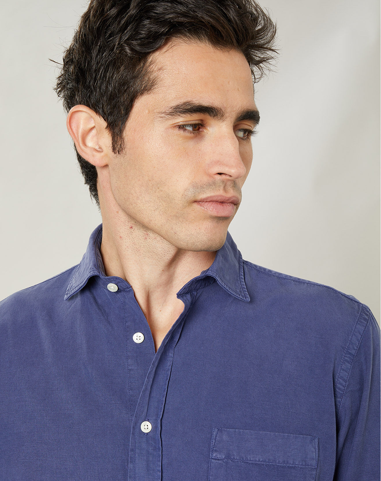 Hartford Chemise regular Paul Pat indigo
