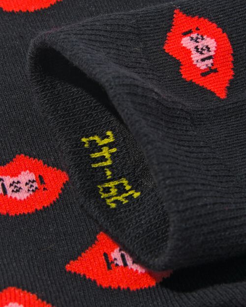 chaussettes avec coton lots of kisses noir