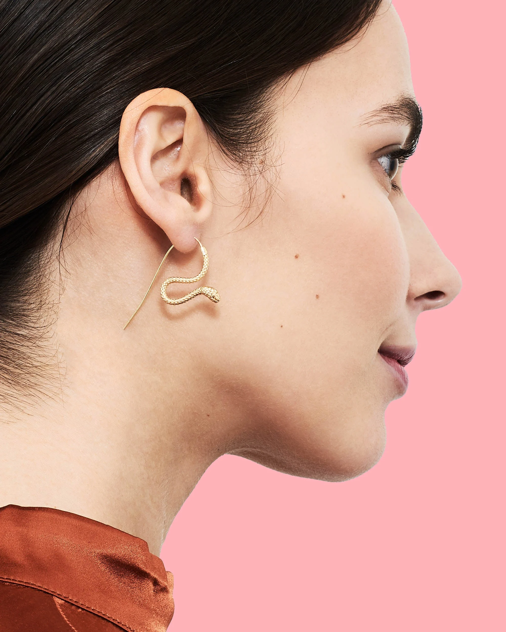 Boucles d'oreilles vipère ondulante | Jaune
