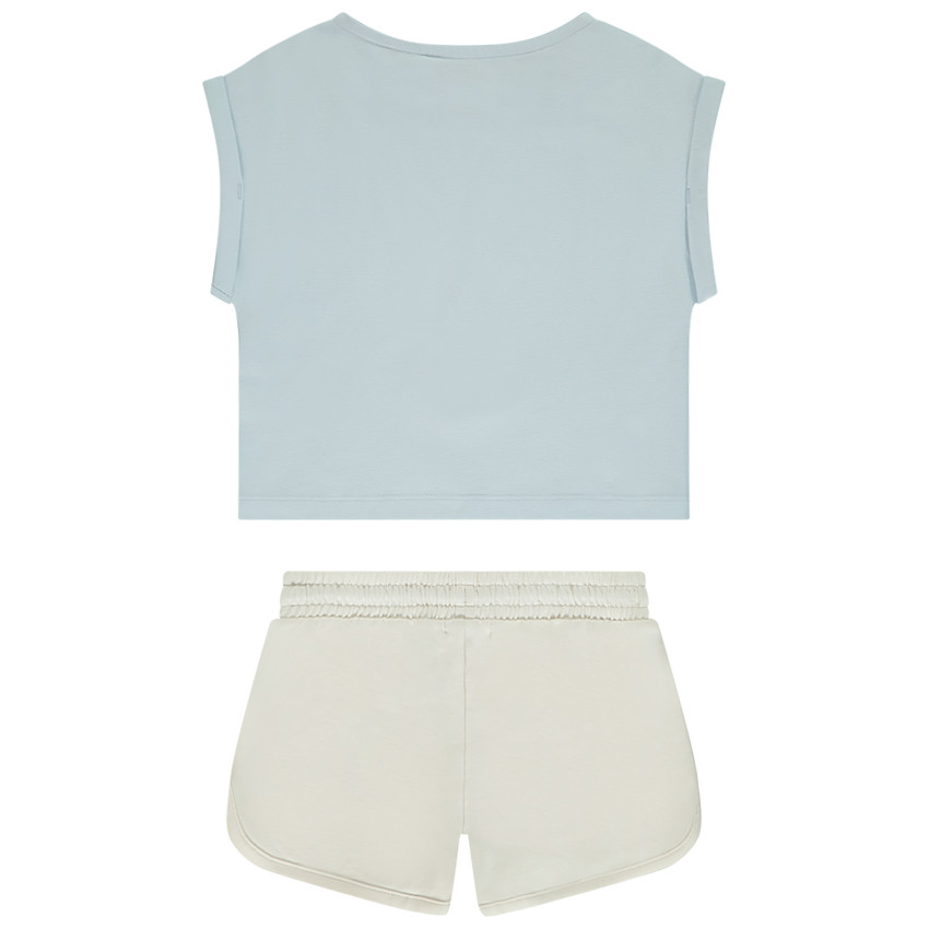 Ensemble 2 pièces avec papillon en strass et ruban pour fille