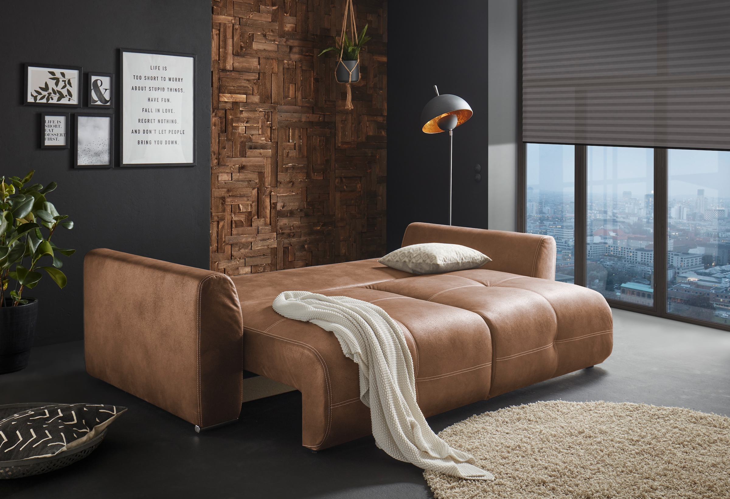 ED EXCITING DESIGN Schlafsofa »Dolan« mit Bettkasten & 2 Zierkissen