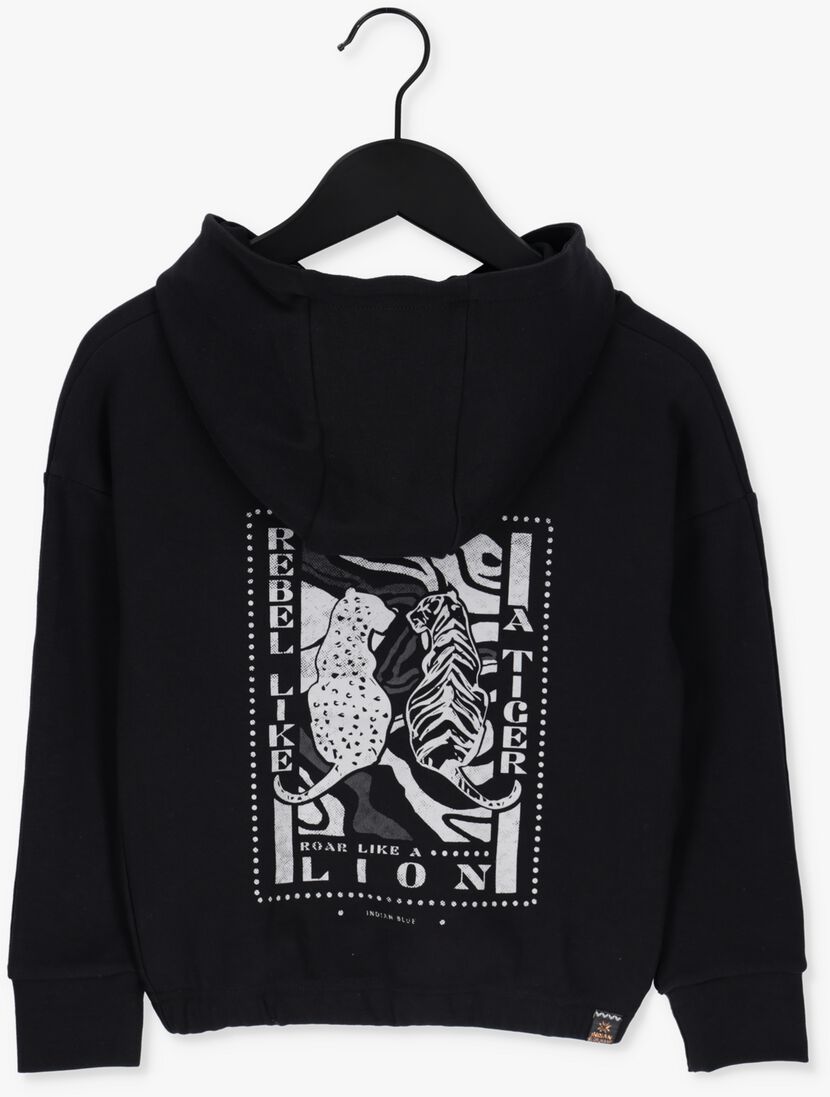 INDIAN BLUE JEANS zwarte indian blue jeans sweater hooded tiger rebel