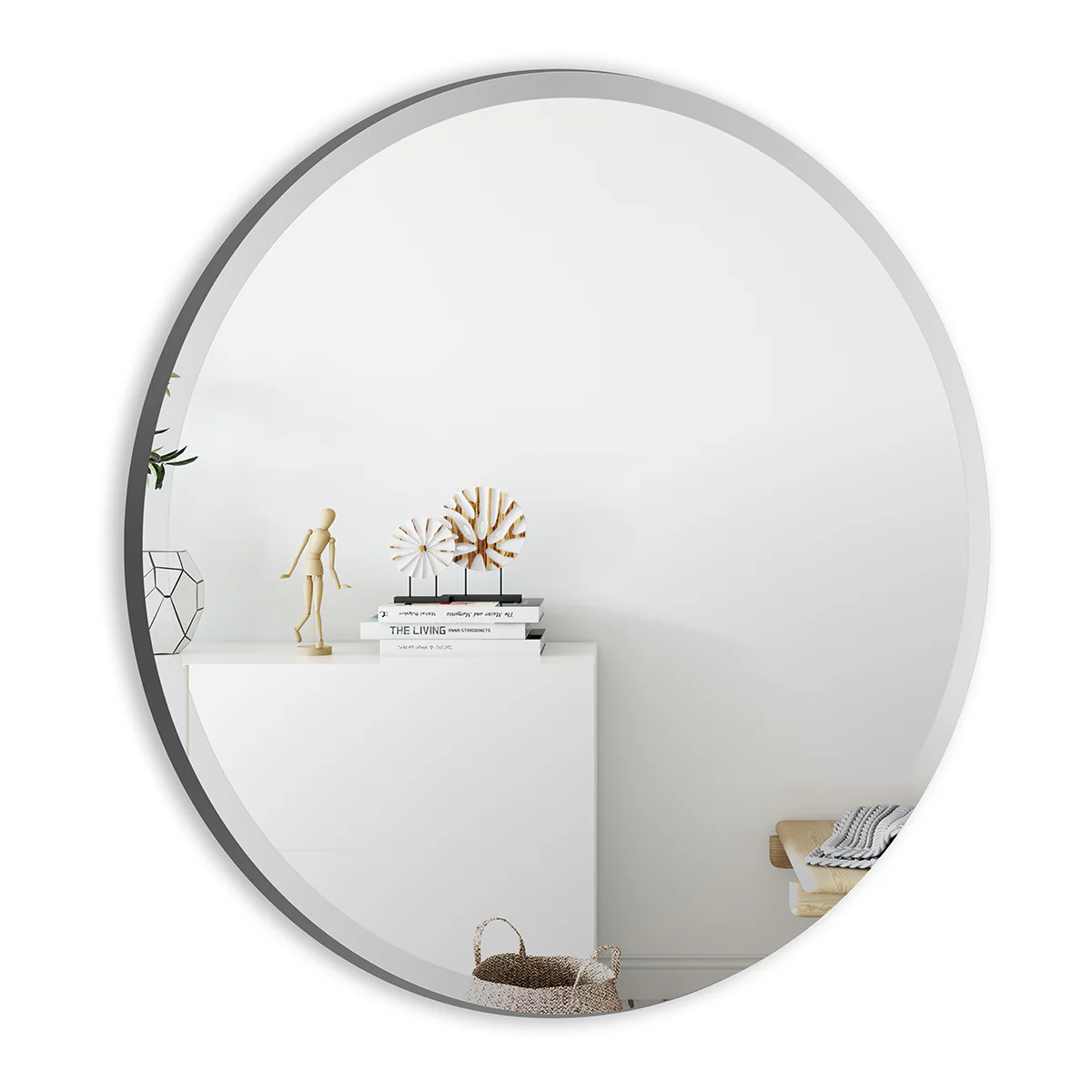 Incado  Design spejl, Clear/Silver colored - Ø: 80 cm.